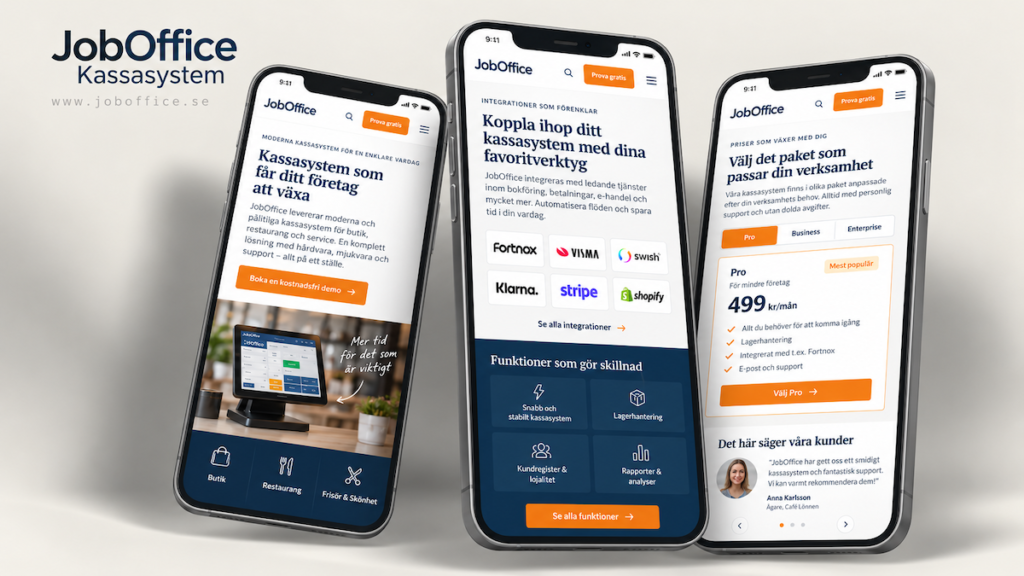 JobOffice Kassasystem mobilvy